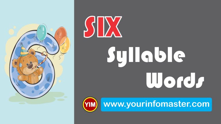 6 syllable, 6 syllable words, awesome words, cool 6 syllable words, cool words, examples of Six syllable words, Learning Spellings, Six Syllable Words List, Six syllable words list pdf, Syllable Words Bank, word of the day for kids, Words Bank, words with Six syllable, Words Worksheets