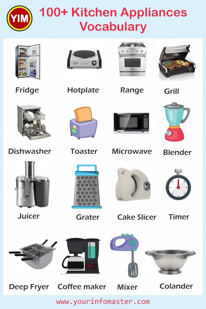 Kitchen Appliances: List of Kitchen Objects & Gadgets • 7ESL