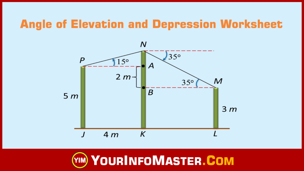 Angle of Depression, Angle of Elevation, Free Worksheets pdf, Math Worksheets, Trigonometry Worksheets