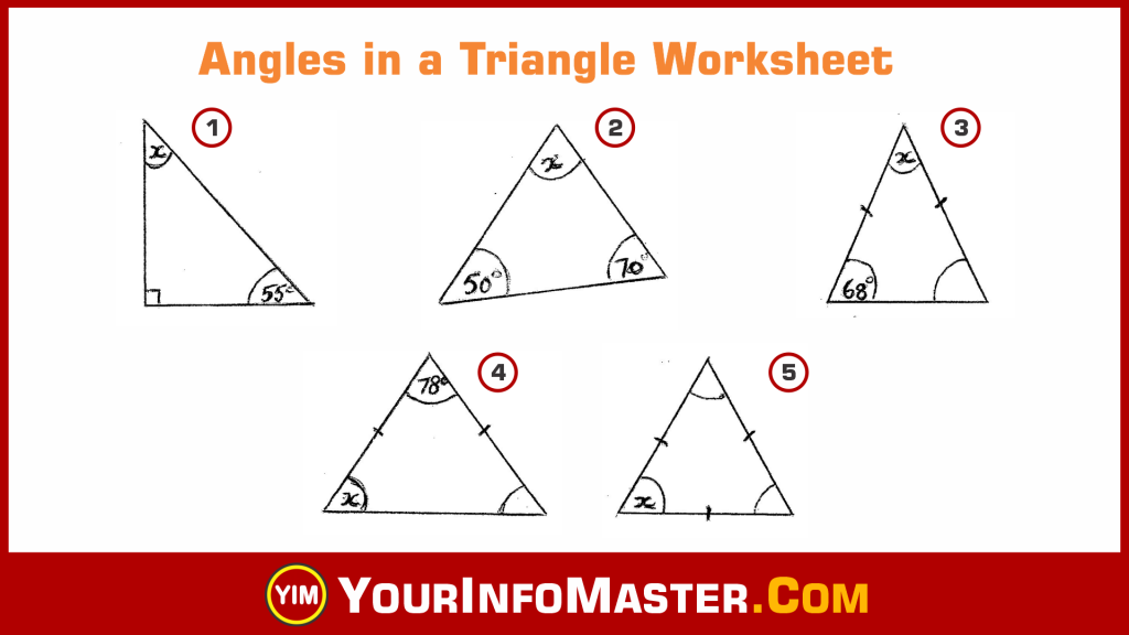 Angle Worksheets, Angles in a Triangle Worksheet, Free Worksheets pdf, Math Worksheets, Triangle Worksheet, Trigonometry Worksheets