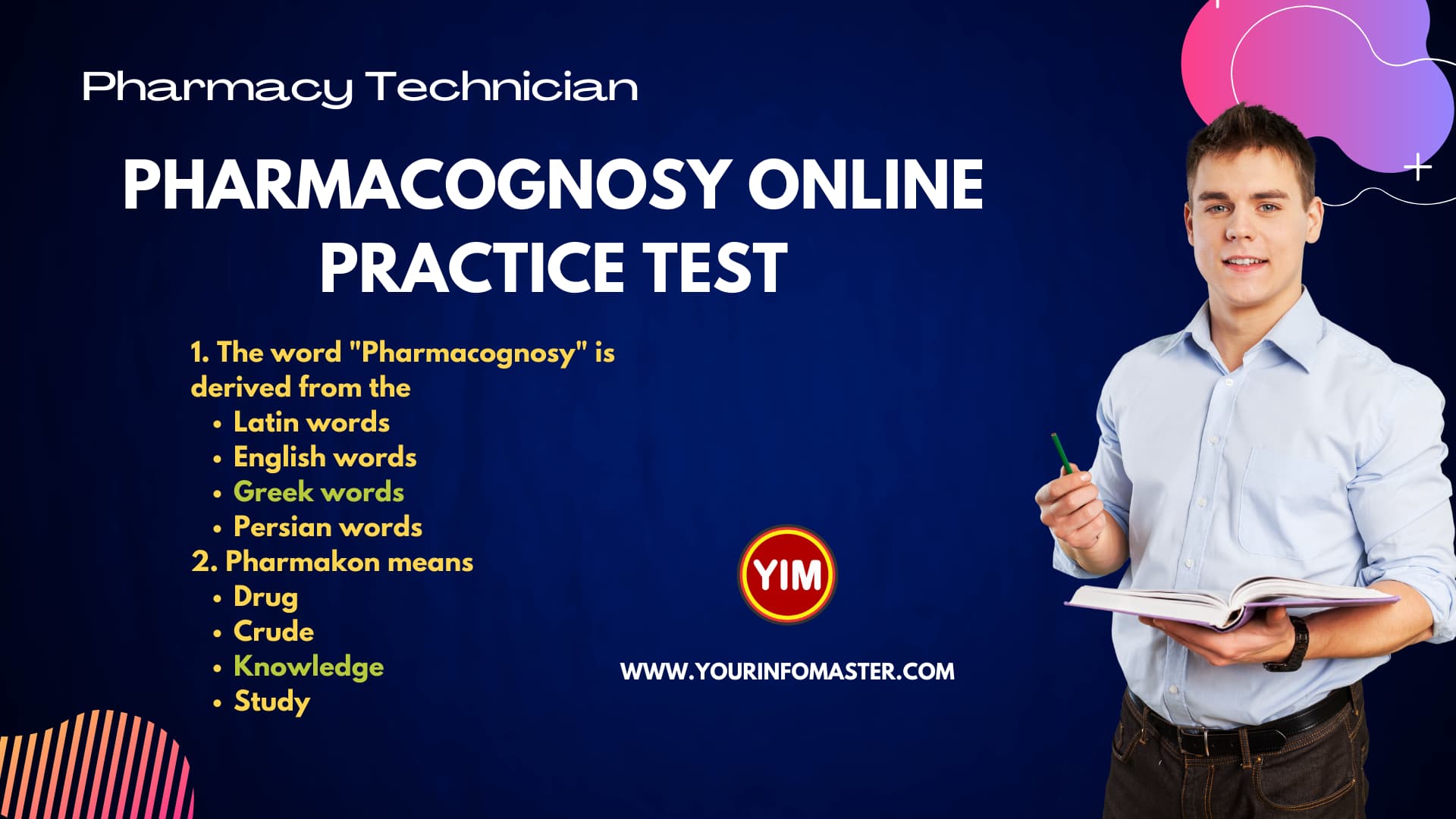 Important Questions, Learn Pharmacognosy Online, Online Practice Test, Pharmacognosy, Pharmacognosy Model Paper, Pharmacognosy Online Practice Test, Pharmacognosy Quiz, Pharmacy Assistant, Pharmacy Technician, Pharmacy Technician Past Papers, Pharmacy Technician Syllabus
