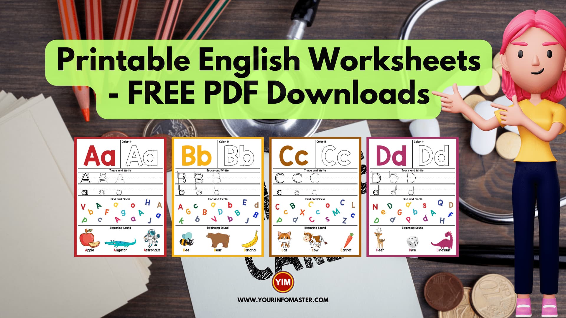 Printable English Worksheets - FREE PDF Downloads