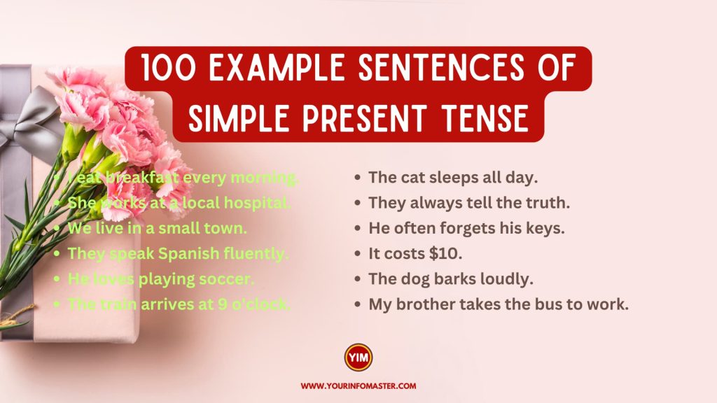 100 Example Sentences of Simple Present Tense