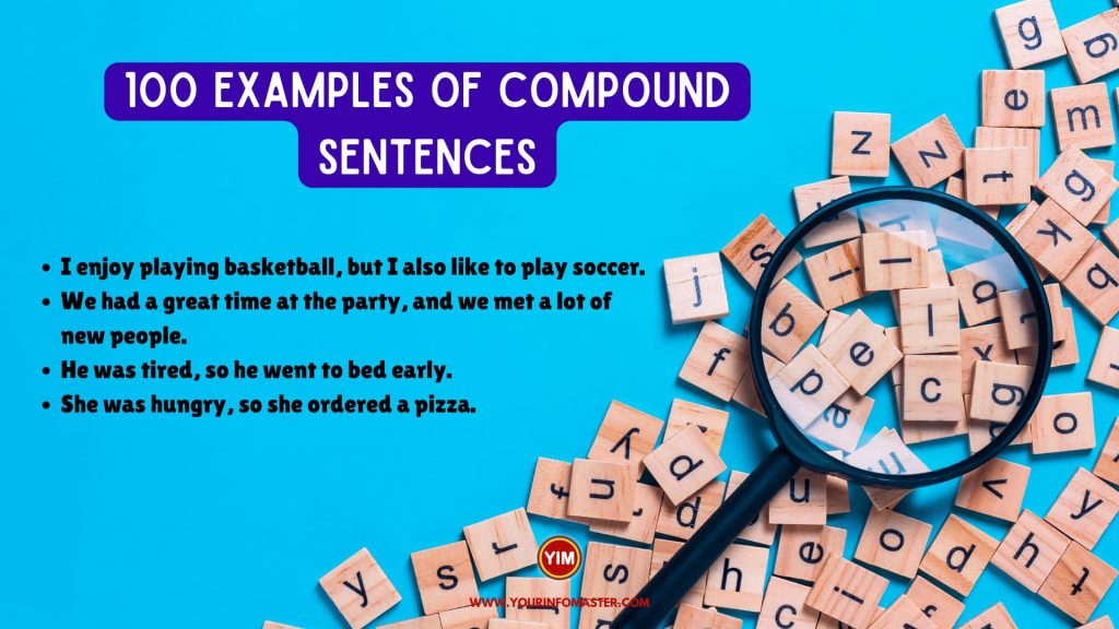 100 Examples of Compound Sentences