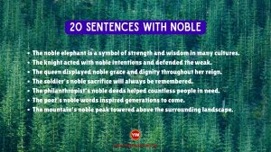 20 Sentences with Noble