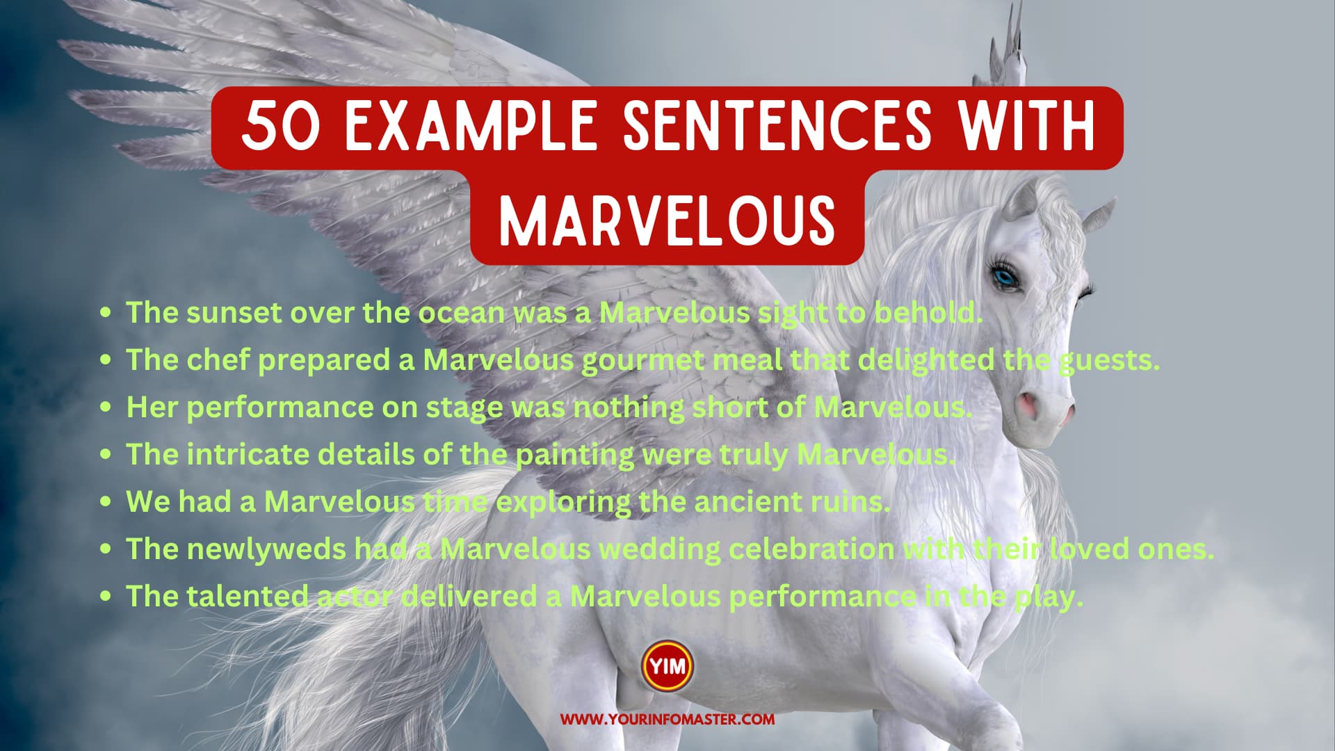 50 Sentences with 50 Sentences with Marvelous