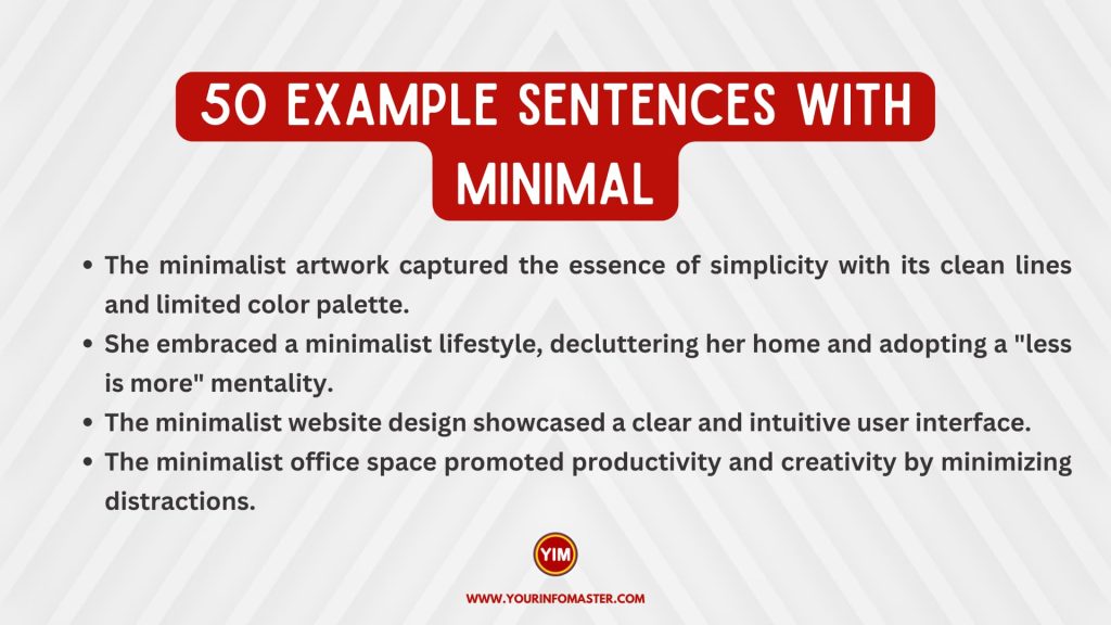 50 Sentences with Minimal