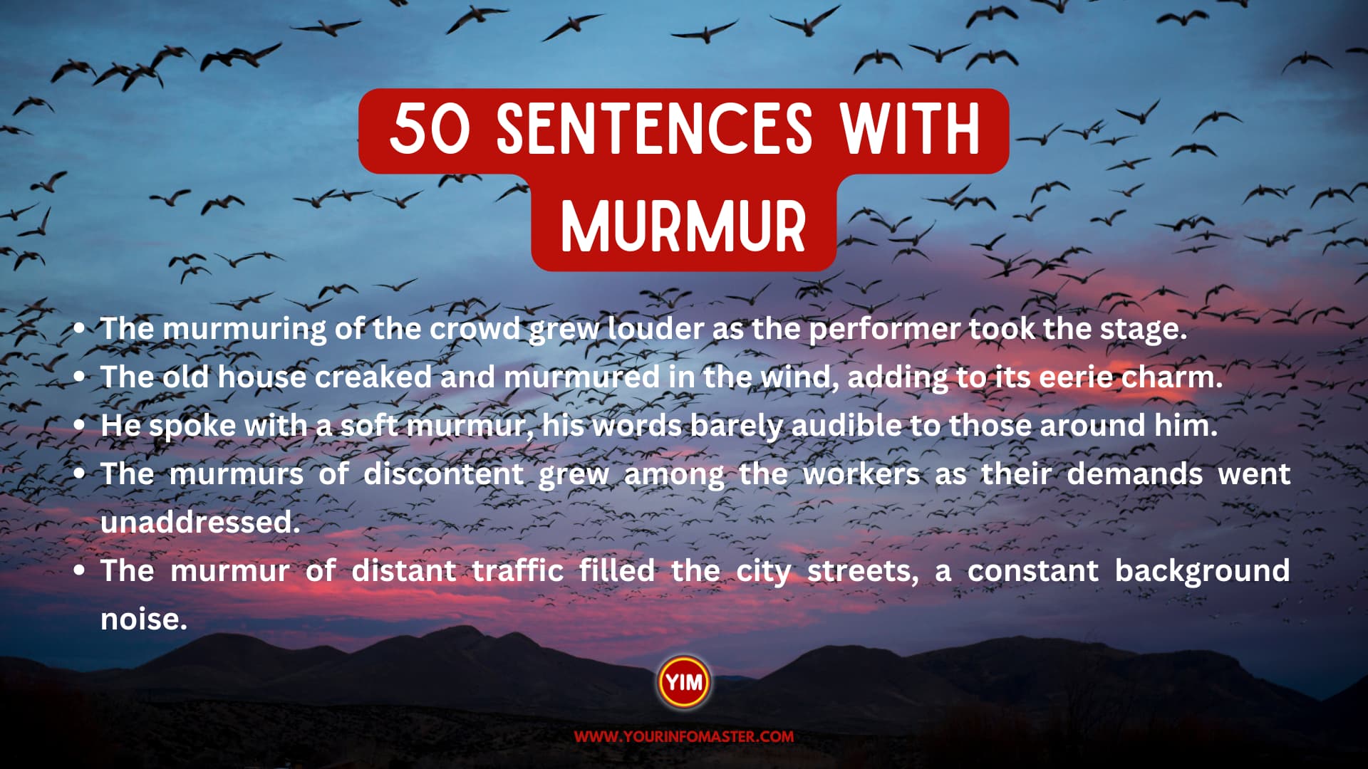 50 Sentences with Murmur