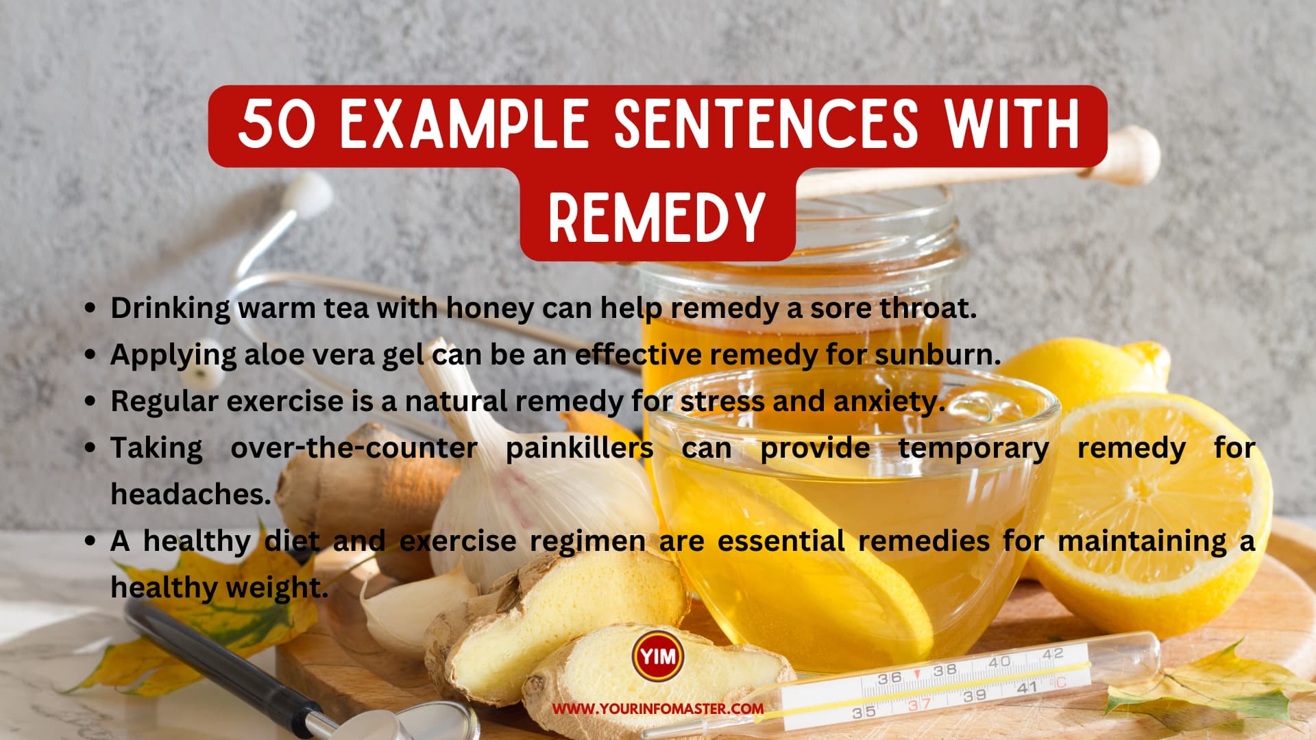 50 Sentences with Remedy