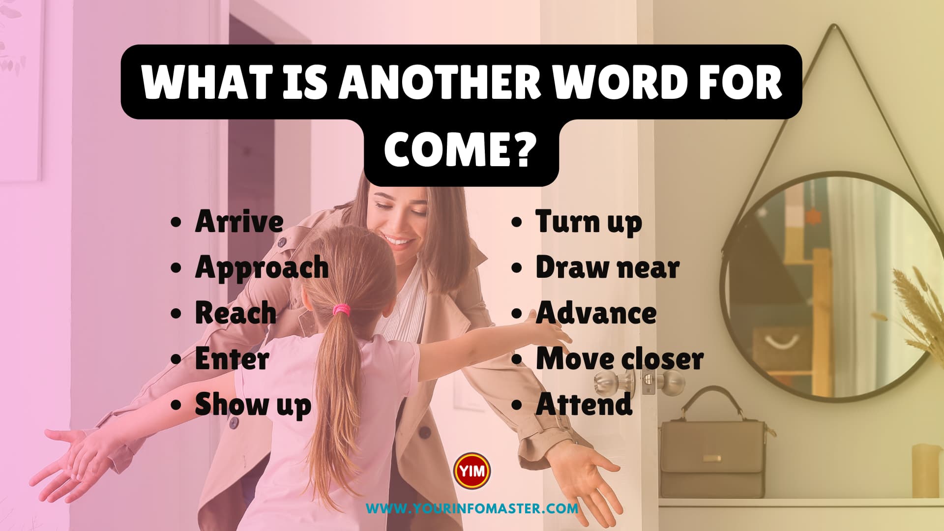 What is another word for Come