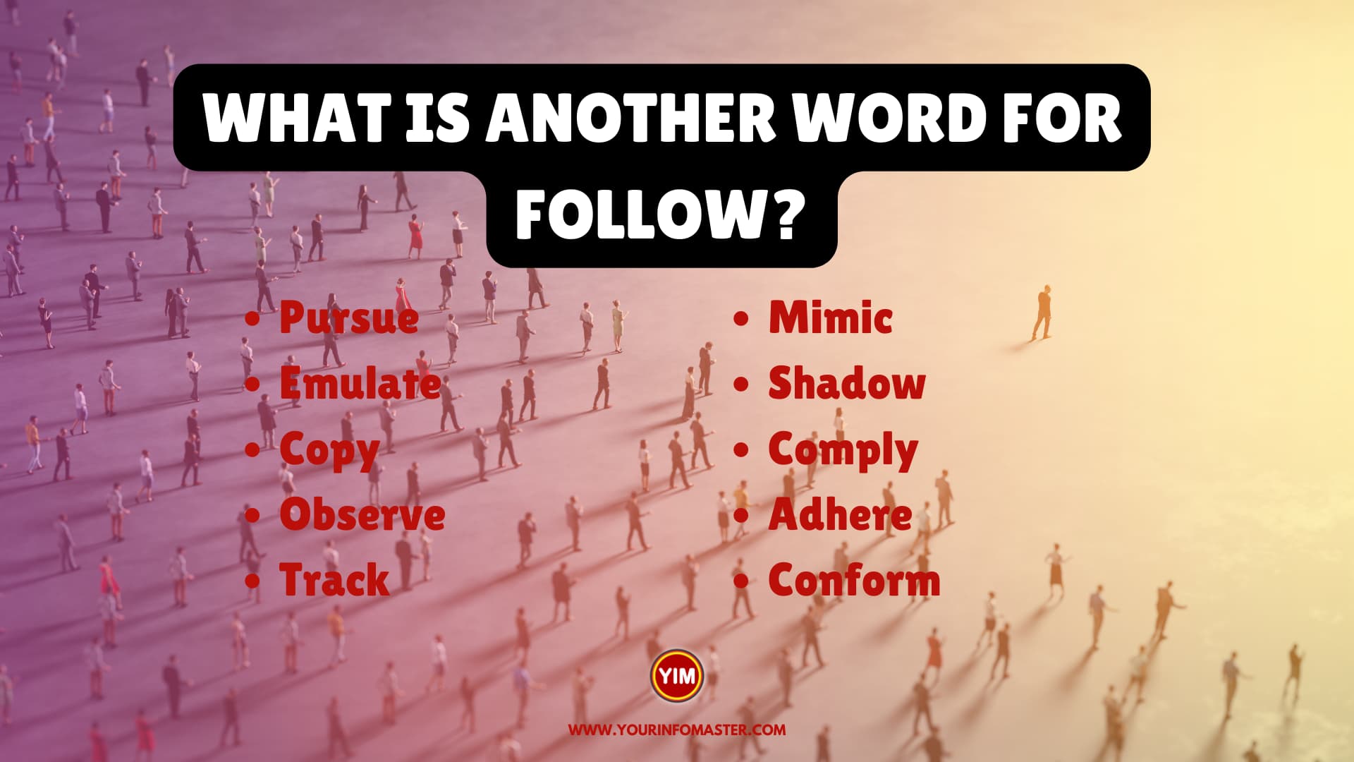 What is another word for Follow