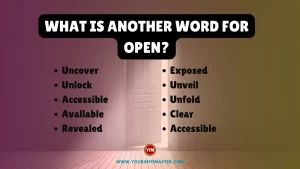 What is another word for Open