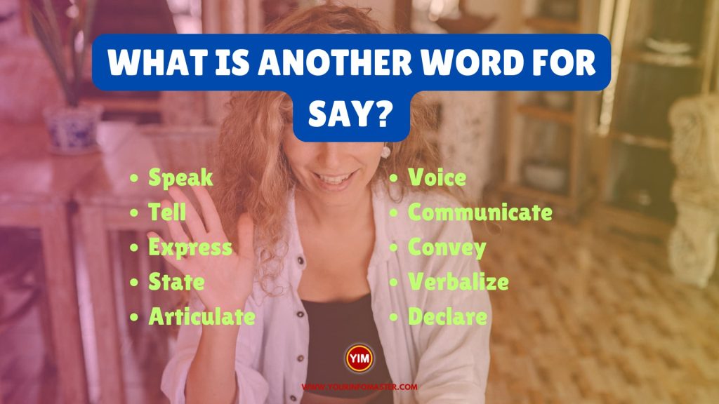 What is another word for Say