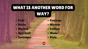 What is another word for Way