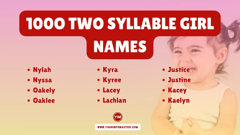 Two Syllable Girl Names