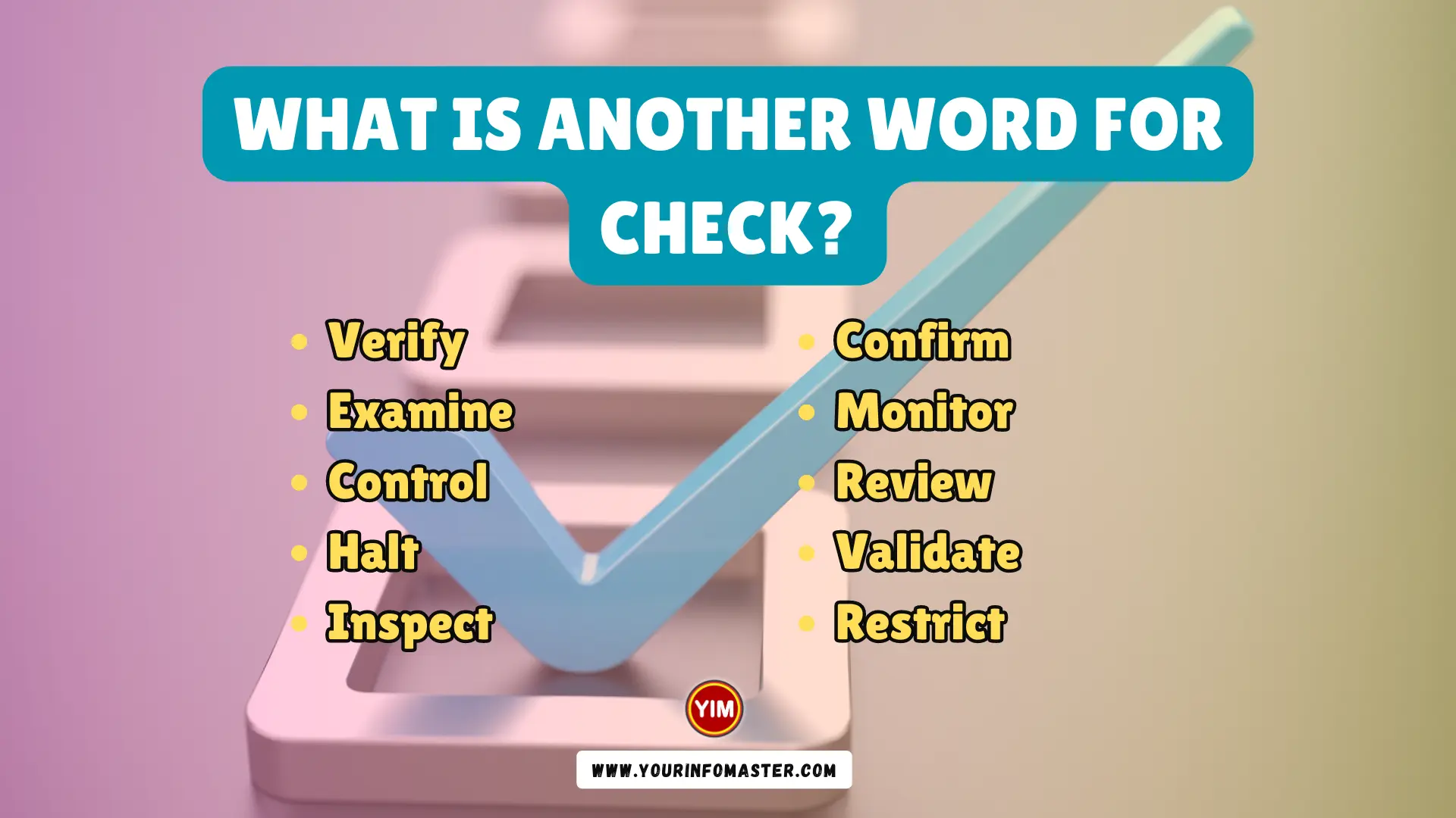 What is another word for Check