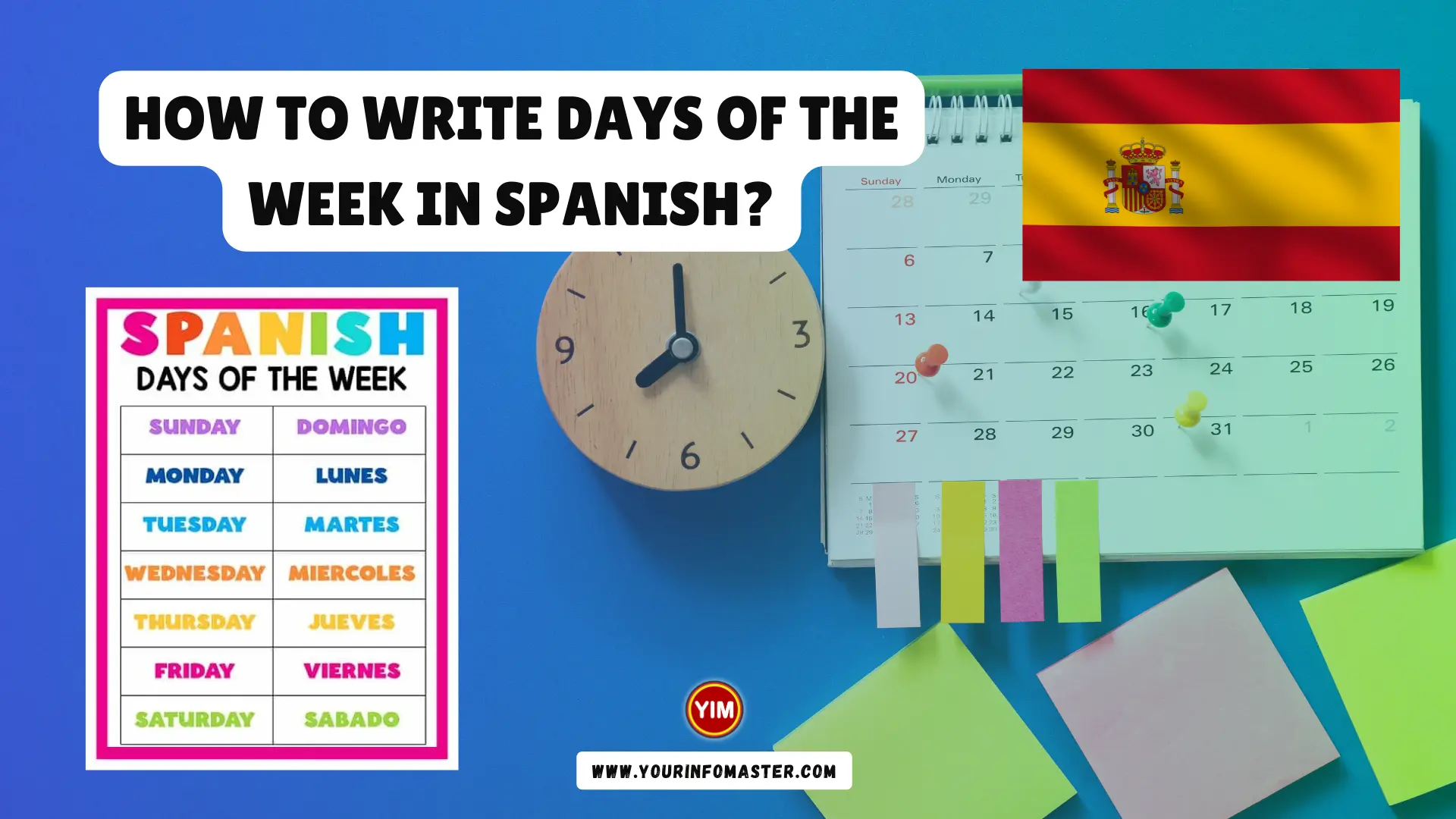 How to Write Days of the Week in Spanish