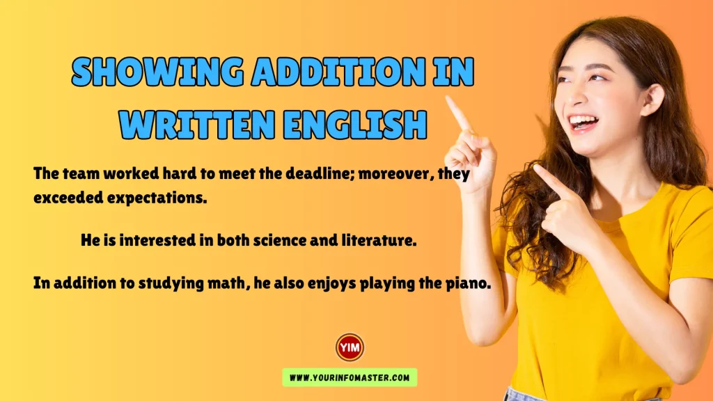 Showing Addition in Written English