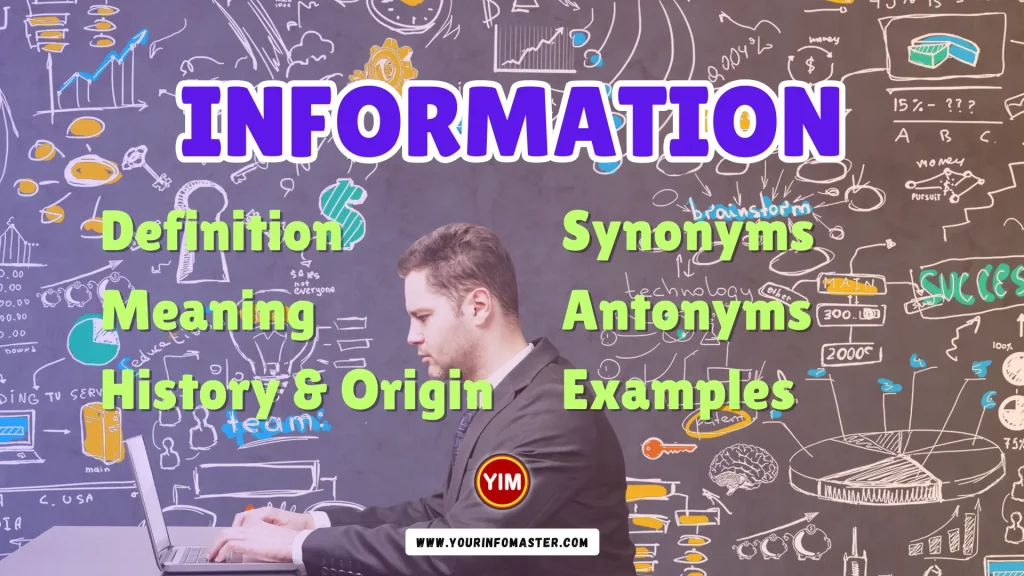 Information Synonyms, Antonyms, Example Sentences