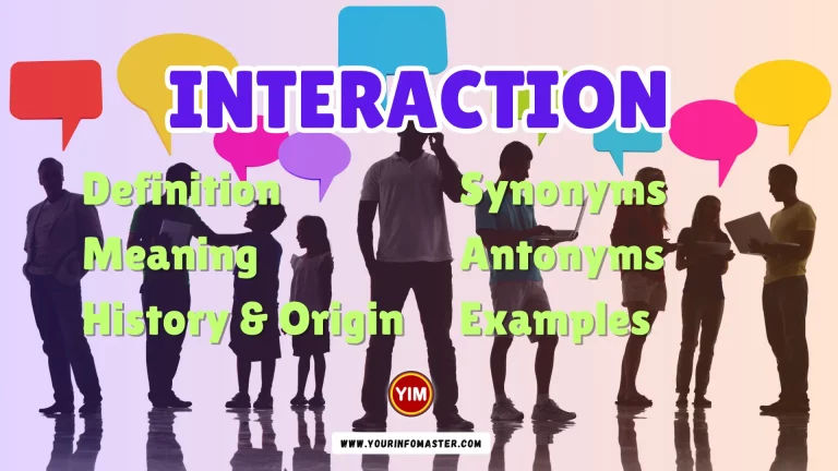 Interaction Synonyms, Antonyms, Example Sentences