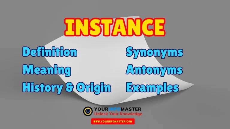 Instance Synonyms, Antonyms, Example Sentences