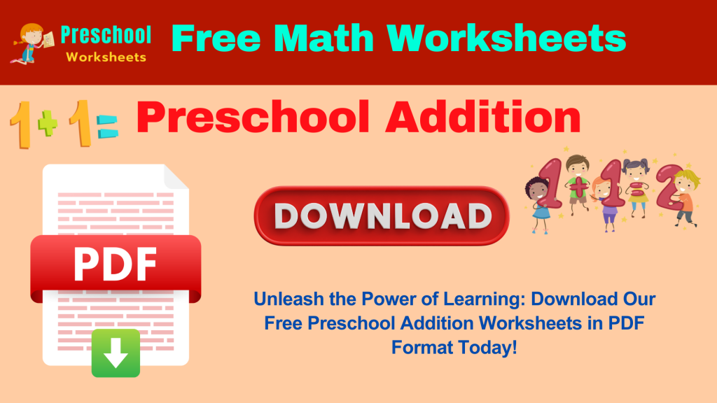 Preschool Addition Worksheets according to Jordan's Math Work